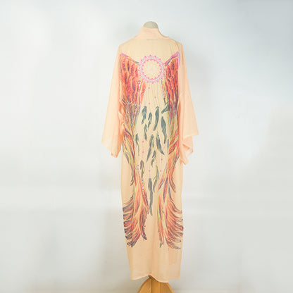 2025 printed blouse women's Manga Ocean Wings series sexy Muse long cardigan swimsuit with women