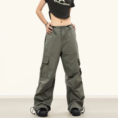 0123Start  street babes multi-pocket overalls neutral white wide-leg slim casual trousers women