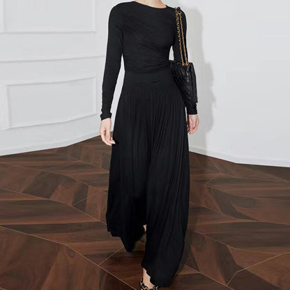 2025 Nanyou spot  retro elegant light luxury slim fit gentle wind niche design high sense mousse dress women