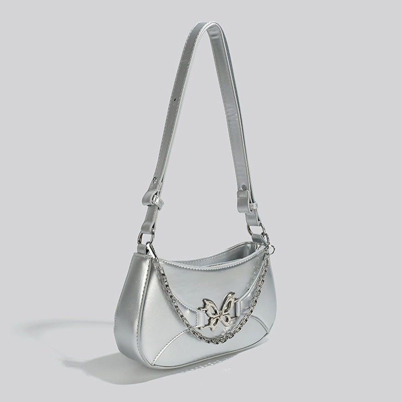 ZLLKL 2025 Premium sense silver butterfly armpit bag women's  niche bag women's  new women's messenger bag New