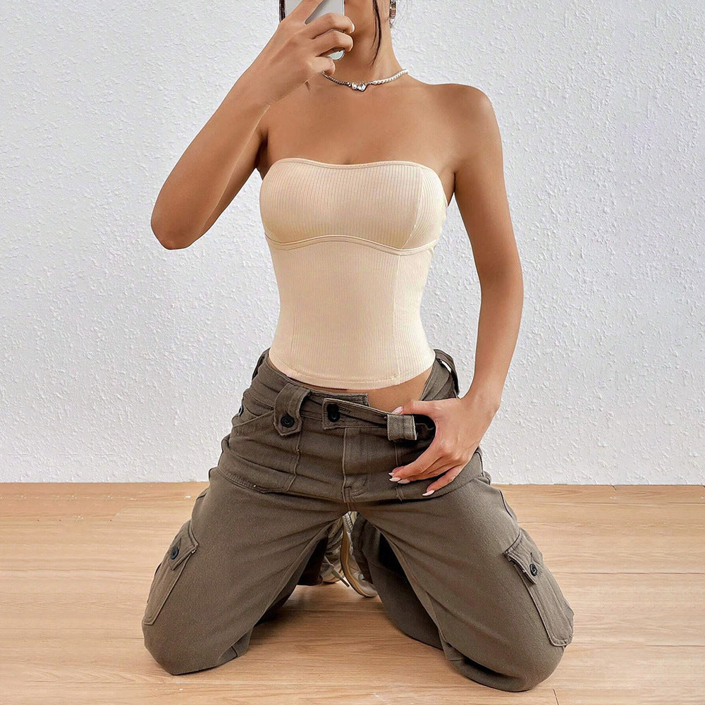 popular  New spring and summer spice girls sexy knitted slim and thin party photo tube top