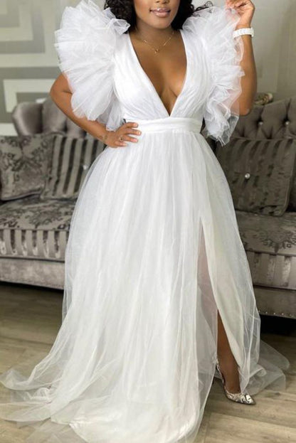 2021 spring and summer new 2025 Popular trade loose pendulum mesh dress commuting 2025 large size women's dress