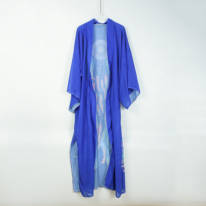 2025 printed blouse women's Manga Ocean Wings series sexy Muse long cardigan swimsuit with women