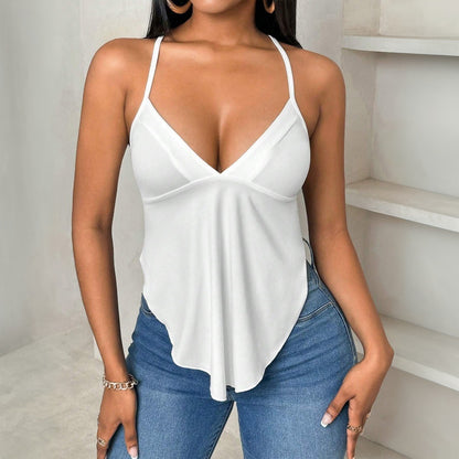 New women's clothing spring and summer new sexy sling vest backless design niche slim top
