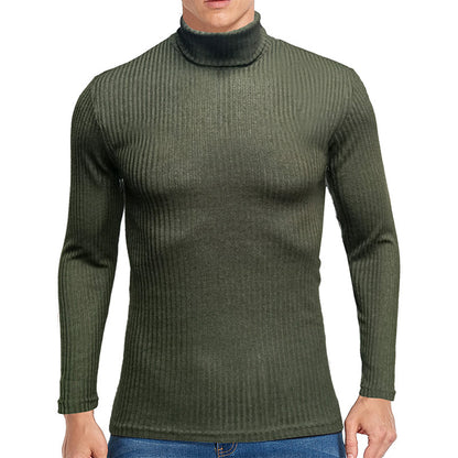 ZLLKL 2025 New men's sweater autumn and winter turtleneck warm bottoming shirt, Popular trade men's long-sleeved t-shirt  knitted sweater