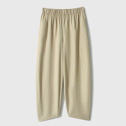 2025 Nine-point pea pants Shu non-picking leg-shaped curved air feeling loose nine-point casual pants women's Harlan pants summer women's clothing
