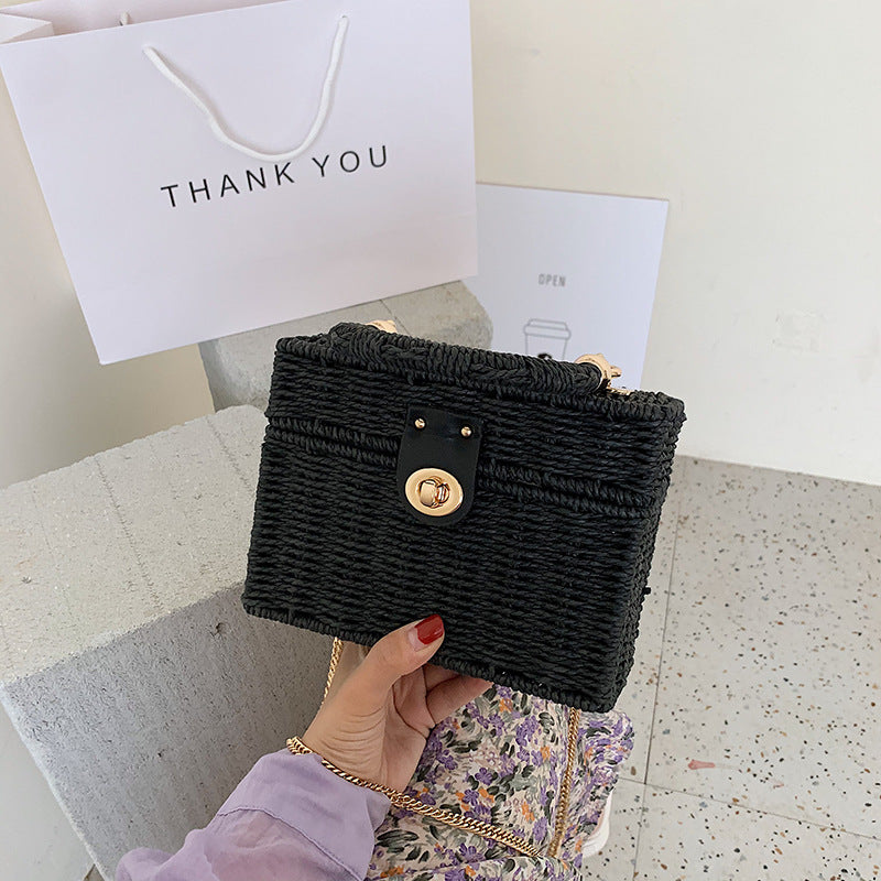 ZLLKL 2025 new woven bag retro simple handbag wholesale ins style fashion trend single shoulder crossbody rattan woven bag