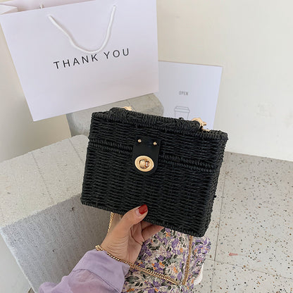 ZLLKL 2025 new woven bag retro simple handbag wholesale ins style fashion trend single shoulder crossbody rattan woven bag