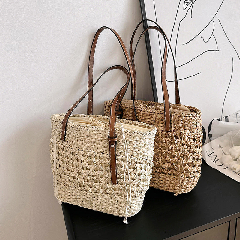 ZLLKL 2025Summer casual simple large-capacity bag women's  new fashion woven shoulder bag simple Popular tote bag