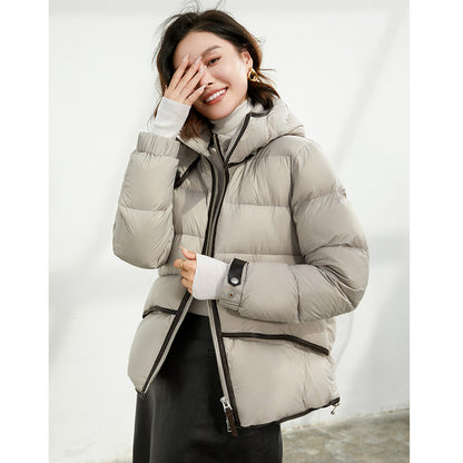 90 white duck down jacket super thick cold-resistant women's design sense 2025 winter Korean version small short Northeast coat