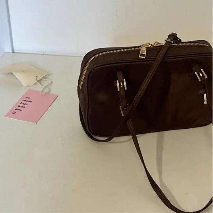 ZLLKL 2025 Bag women popular Xiaohongshu popular portable Boston bag high sense retro shoulder underarm bag method stick bag