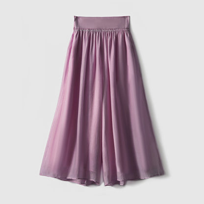 2025 Natural fiber lyocell, cool wide-leg culottes, Japanese literary and artistic style swinging pants design sense skirt women's clothing
