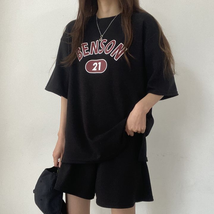 ZllKl Wholesale 100% short-sleeved shorts set women's two-piece set new summer fashion casual sportswear cotton 3 colors