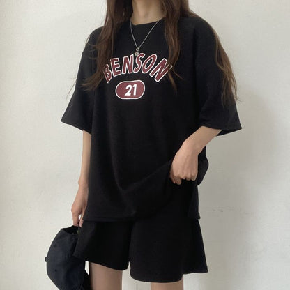 ZllKl Wholesale 100% short-sleeved shorts set women's two-piece set new summer fashion casual sportswear cotton 3 colors