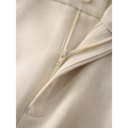 2025 Temperament split skirt, high waist fashion skirt  spring and autumn new women's clothing, medium and long white skirt