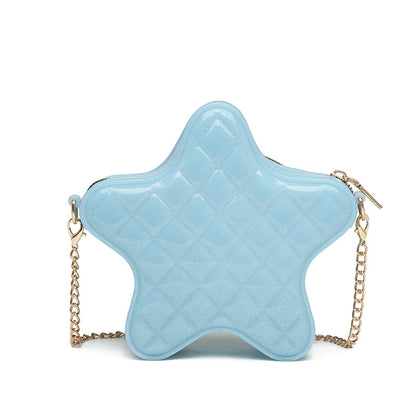 ZLLKL 2025 Bo Hao, Xiaoxiangfeng PVC Pentagon Barbie Jelly Bag, Fashion Versatile Rhombus Bag, Dirty and Easy to Wash, Summer Female Oblique Span