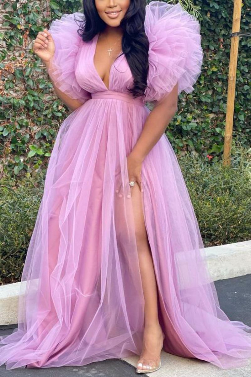 2021 spring and summer new 2025 Popular trade loose pendulum mesh dress commuting 2025 large size women's dress
