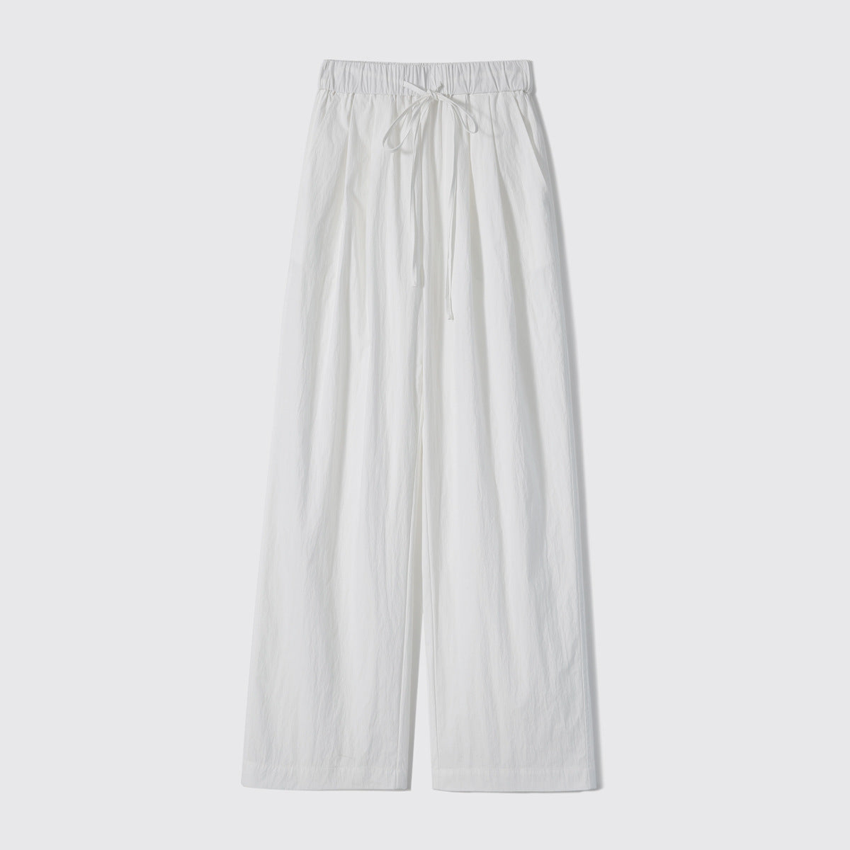 2025 Quality paper cotton lazy pants 3 colors, straight slightly wide-leg pants, thin casual loose gray and white black trousers for summer