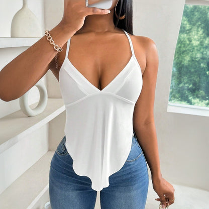 New women's clothing spring and summer new sexy sling vest backless design niche slim top