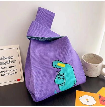 ZllKl  Knitted Bag with Hand Gift Bag Handbag Rabbit Hand Bag Ins Large Capacity Gift Bag Small Handbag Wrist