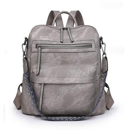 2025 backpack bags backpack women's PU soft leather versatile large-capacity dual-purpose shoulder bag Mommy backpack