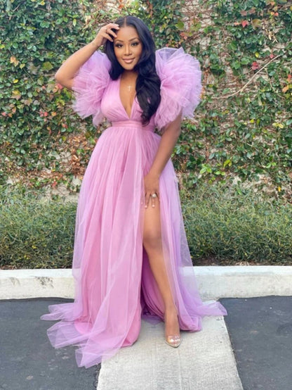 2021 spring and summer new 2025 Popular trade loose pendulum mesh dress commuting 2025 large size women's dress