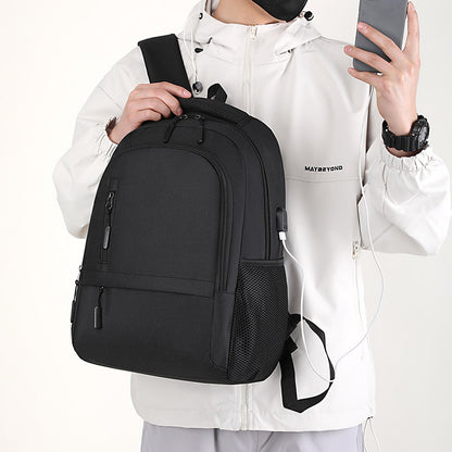 Backpack Men's Cross-Border Backpack Simple Fashion Student Schoolbag Backpack Computer Bag New Printed Logo
