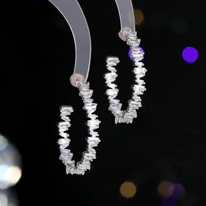 2025 popular new  fashion color zircon fringed earrings 925 silver needle long temperament stud earrings wholesale earrings