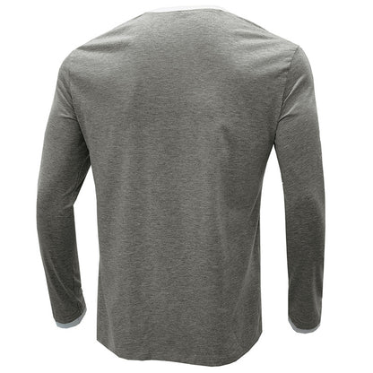 ZLLKL 2025 men's clothing Henry shirt autumn and winter men's long-sleeved t-shirt Popular trade men's t-shirt short-sleeved top clothing wholesale