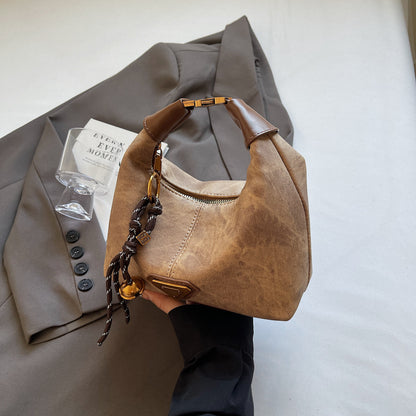 ZLLKL 2025 Hand carry retro matte dumpling bag women's popular new trend fashion versatile shoulder bag high sense casual women's bag