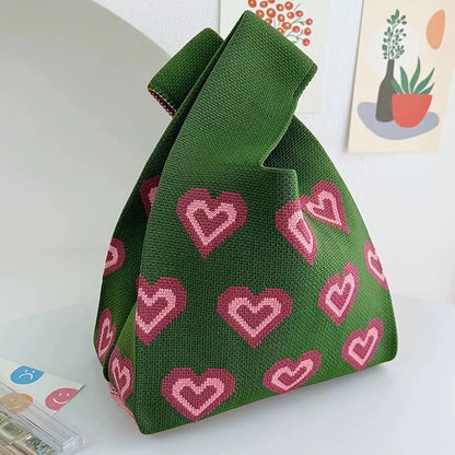 ZllKl  Knitted Bag with Hand Gift Bag Handbag Rabbit Hand Bag Ins Large Capacity Gift Bag Small Handbag Wrist