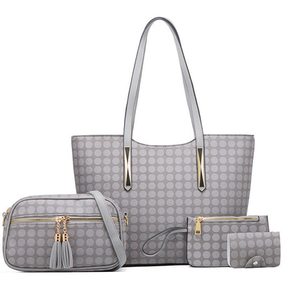ZLLKL 2025popular spring and summer new simple shopping bag polka dot tote bag shoulder handbag large capacity mother and child large bag women's bag