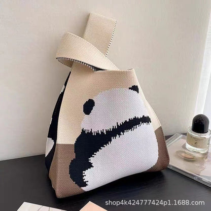 ZllKl  Knitted Bag with Hand Gift Bag Handbag Rabbit Hand Bag Ins Large Capacity Gift Bag Small Handbag Wrist
