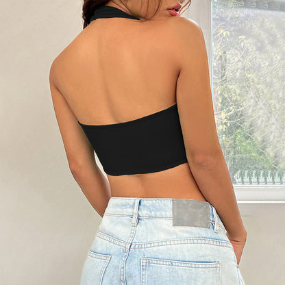 ins new popular  New women's clothing temu sexy babes fashion neck irregular hem vest