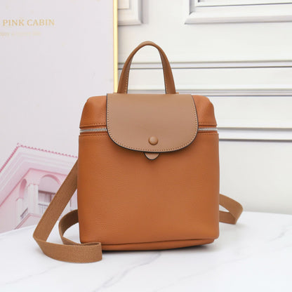 First layer cowhide togo leather backpack leather backpack contrasting colors new soft casual niche big-name women's bag 66034
