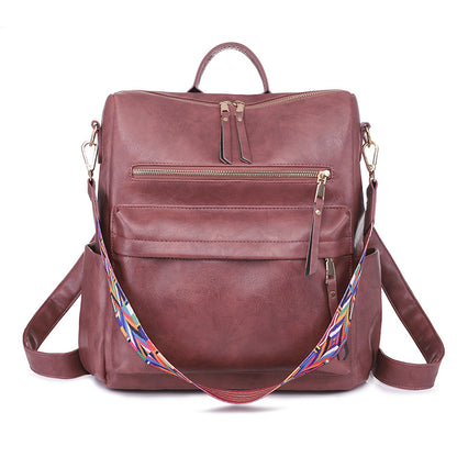 2025 2025 new backpack cute female PU retro home mommy bag, backpack large capacity, girls backpack