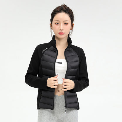 LuLu same winter new trendy brand new national standard 90 duck down outdoor sports stand-up collar down jacket women's short light and thin