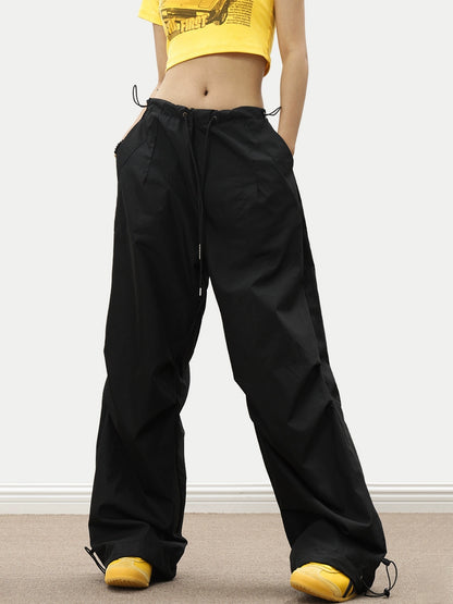 0123Start black paratrooper overalls men's and women's loose n wide-leg charging parachute pants summer thin