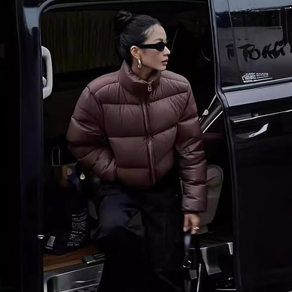 winter new Kendou style thickened stand-up neck cotton coat women's short fashion small cotton coat