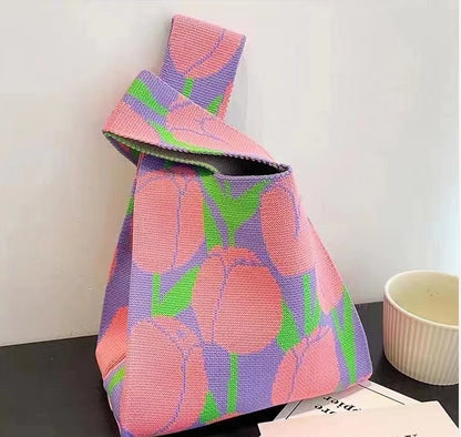 ZllKl  Knitted Bag with Hand Gift Bag Handbag Rabbit Hand Bag Ins Large Capacity Gift Bag Small Handbag Wrist