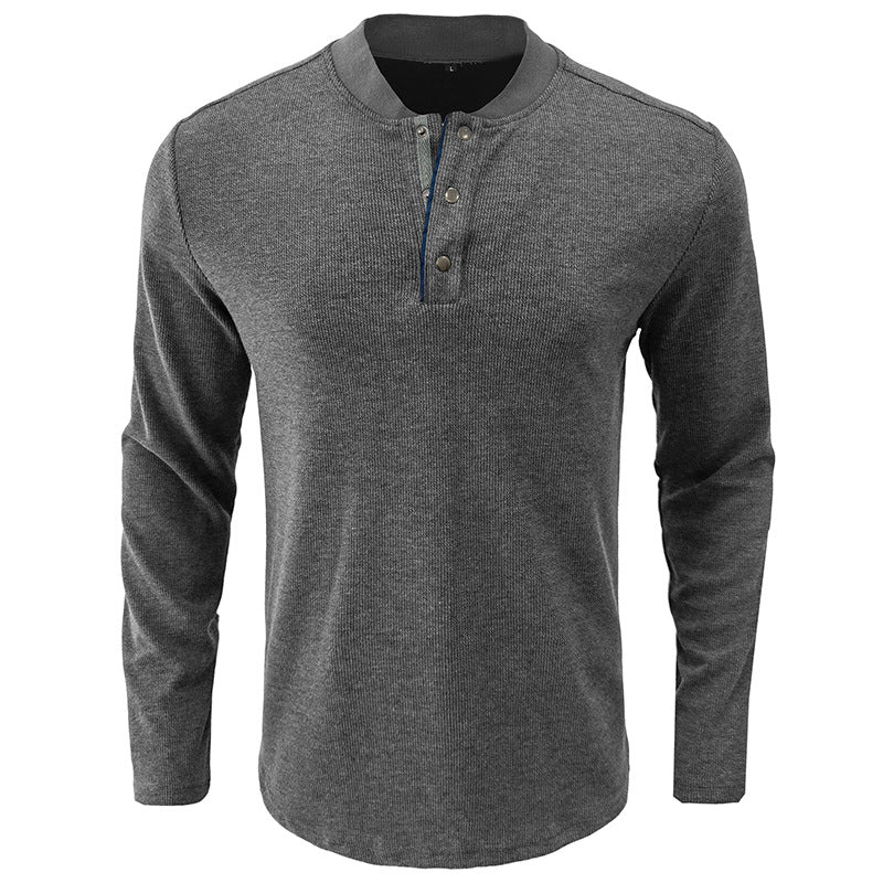ZLLKL 2025 men's long-sleeved crew neck T-shirt, Popular trade men's bottoming shirt men's autumn Popular trade Henry t-shirt men's wholesale
