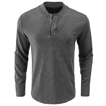 ZLLKL 2025 men's long-sleeved crew neck T-shirt, Popular trade men's bottoming shirt men's autumn Popular trade Henry t-shirt men's wholesale