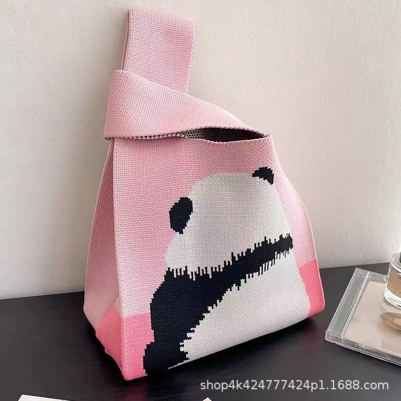 ZllKl  Knitted Bag with Hand Gift Bag Handbag Rabbit Hand Bag Ins Large Capacity Gift Bag Small Handbag Wrist