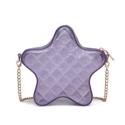 ZLLKL 2025 Bo Hao, Xiaoxiangfeng PVC Pentagon Barbie Jelly Bag, Fashion Versatile Rhombus Bag, Dirty and Easy to Wash, Summer Female Oblique Span