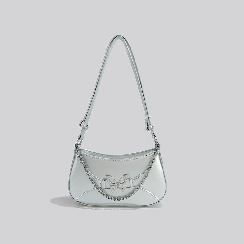ZLLKL 2025 Premium sense silver butterfly armpit bag women's  niche bag women's  new women's messenger bag New