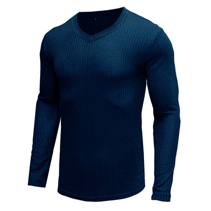 ZLLKL 2025 autumn  clothing bottoming shirt New long-sleeved t-shirt men's V-neck t-shirt Popular trade top men's wholesale
