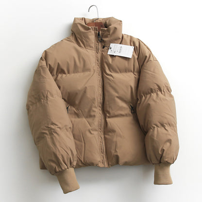 Spain dan~ winter new product lazy wind loose thickened warm stand neck fluffy bread clothes cotton coat women