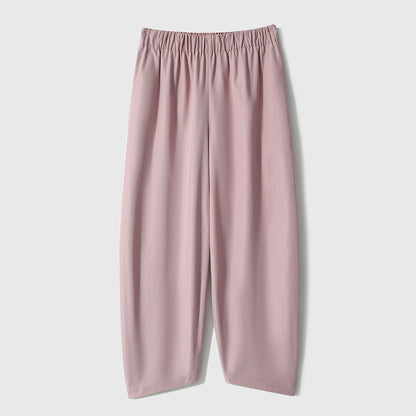 2025 Nine-point pea pants Shu non-picking leg-shaped curved air feeling loose nine-point casual pants women's Harlan pants summer women's clothing