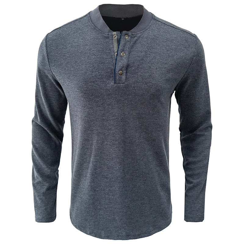 ZLLKL 2025 men's long-sleeved crew neck T-shirt, Popular trade men's bottoming shirt men's autumn Popular trade Henry t-shirt men's wholesale