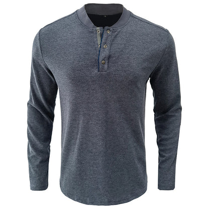 ZLLKL 2025 men's long-sleeved crew neck T-shirt, Popular trade men's bottoming shirt men's autumn Popular trade Henry t-shirt men's wholesale
